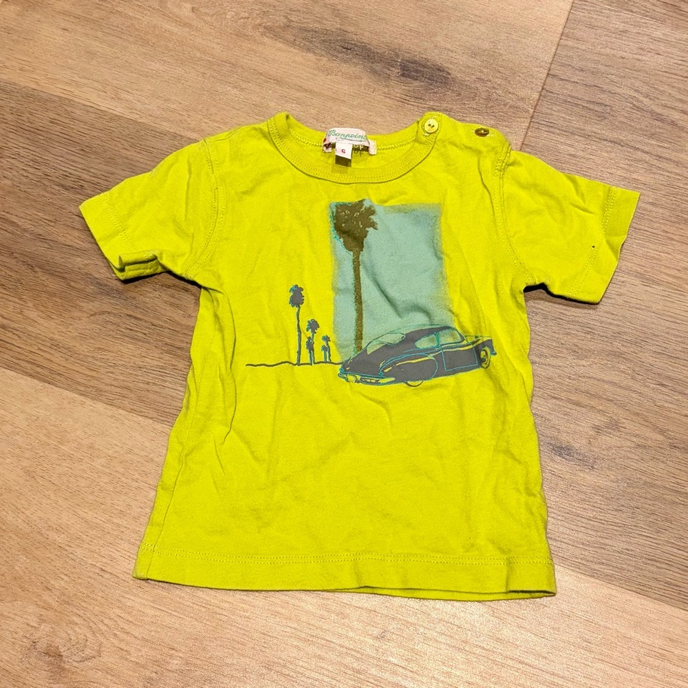 Bonpoint Lime Green Kids Short Sleeve Tee sz 6mos